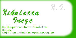 nikoletta incze business card